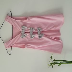 Pink, bows, tank top